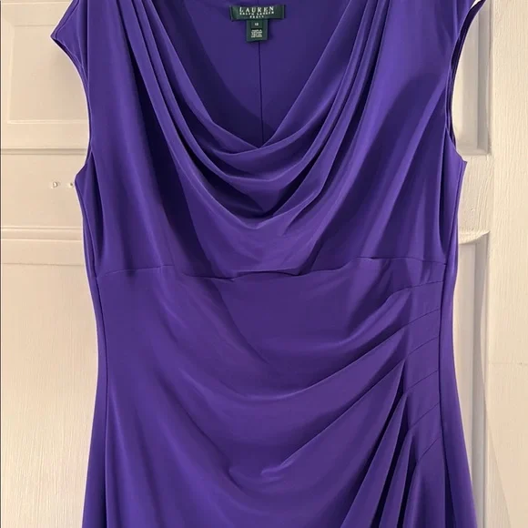 Lauren Ralph Lauren Purple Ruched Sheath Dress Midi - Picture 4 of 4